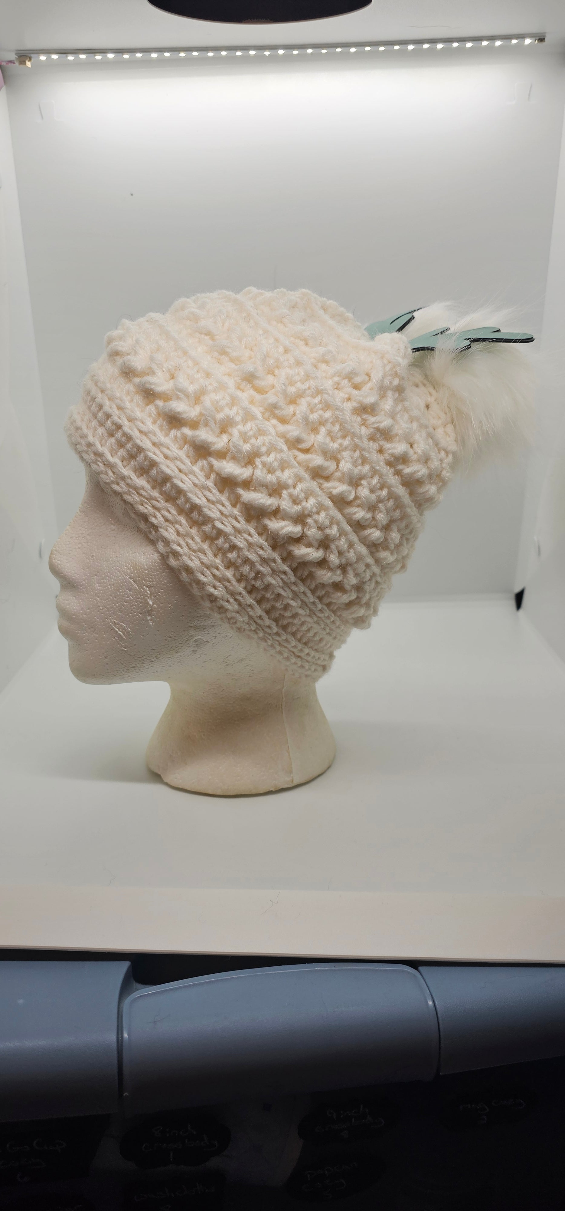 You Sleigh Me Beanie in white