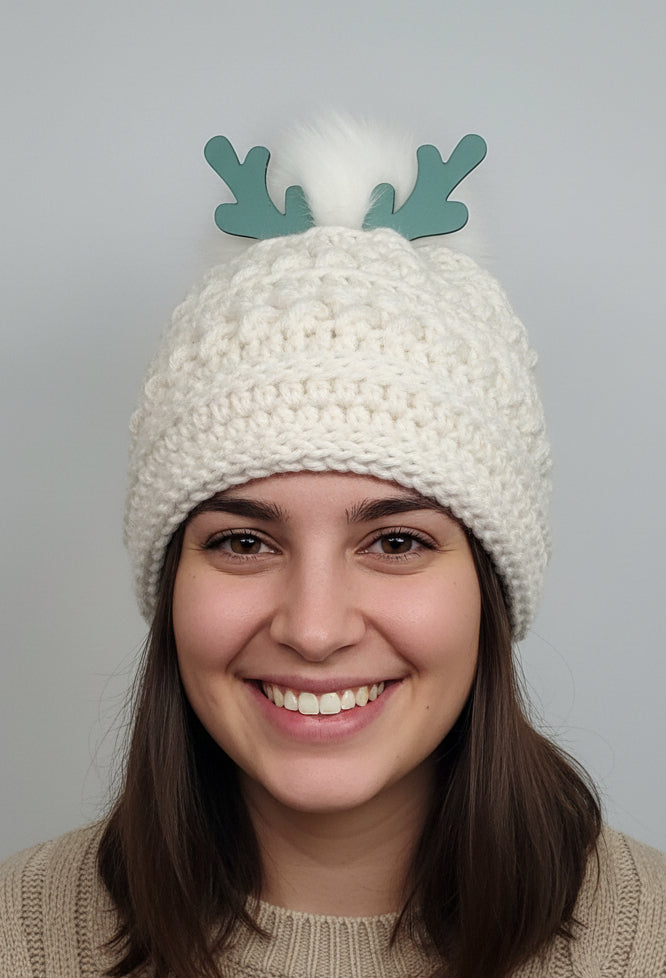 You Sleigh Me Beanie in white