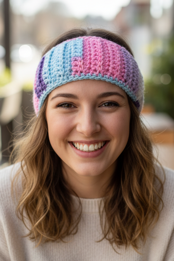 Multicolored earwarmer