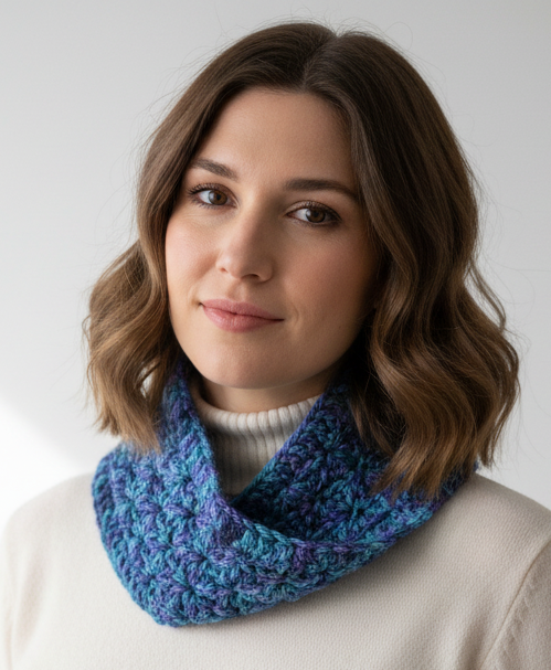 Shades of blue infinity scarf