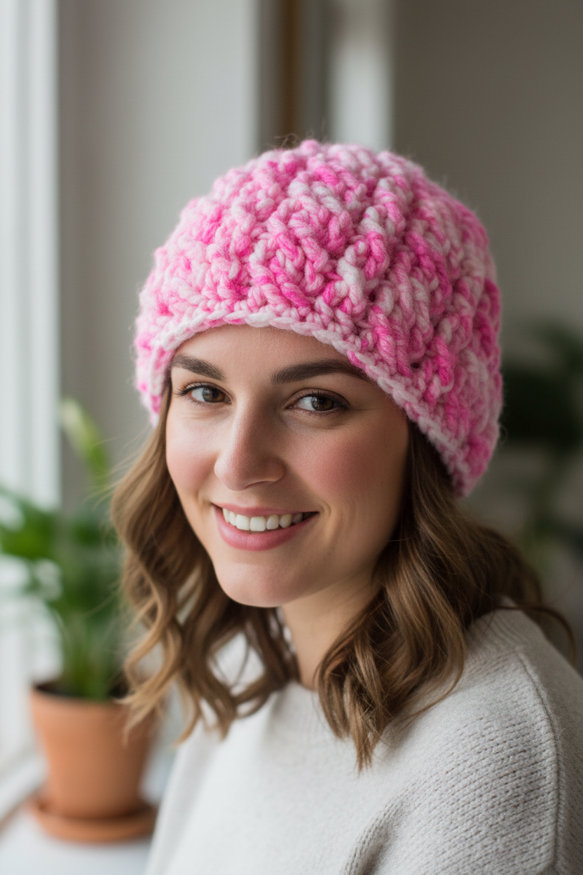 Pretty in pink cables hat