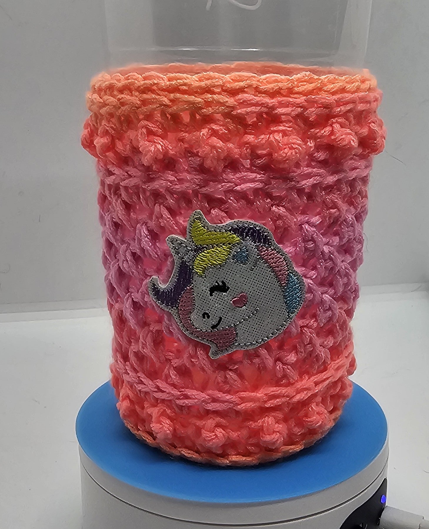 Unicorn fountain drink cozy