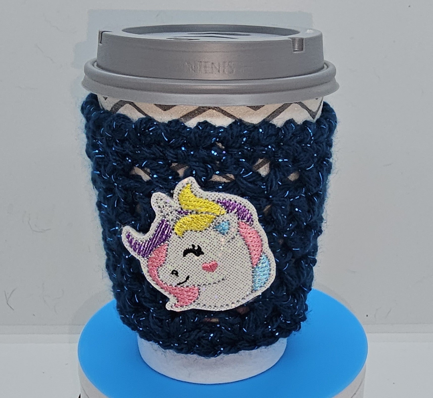 Unicorn coffee cozy
