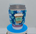 Happy coffee on blue