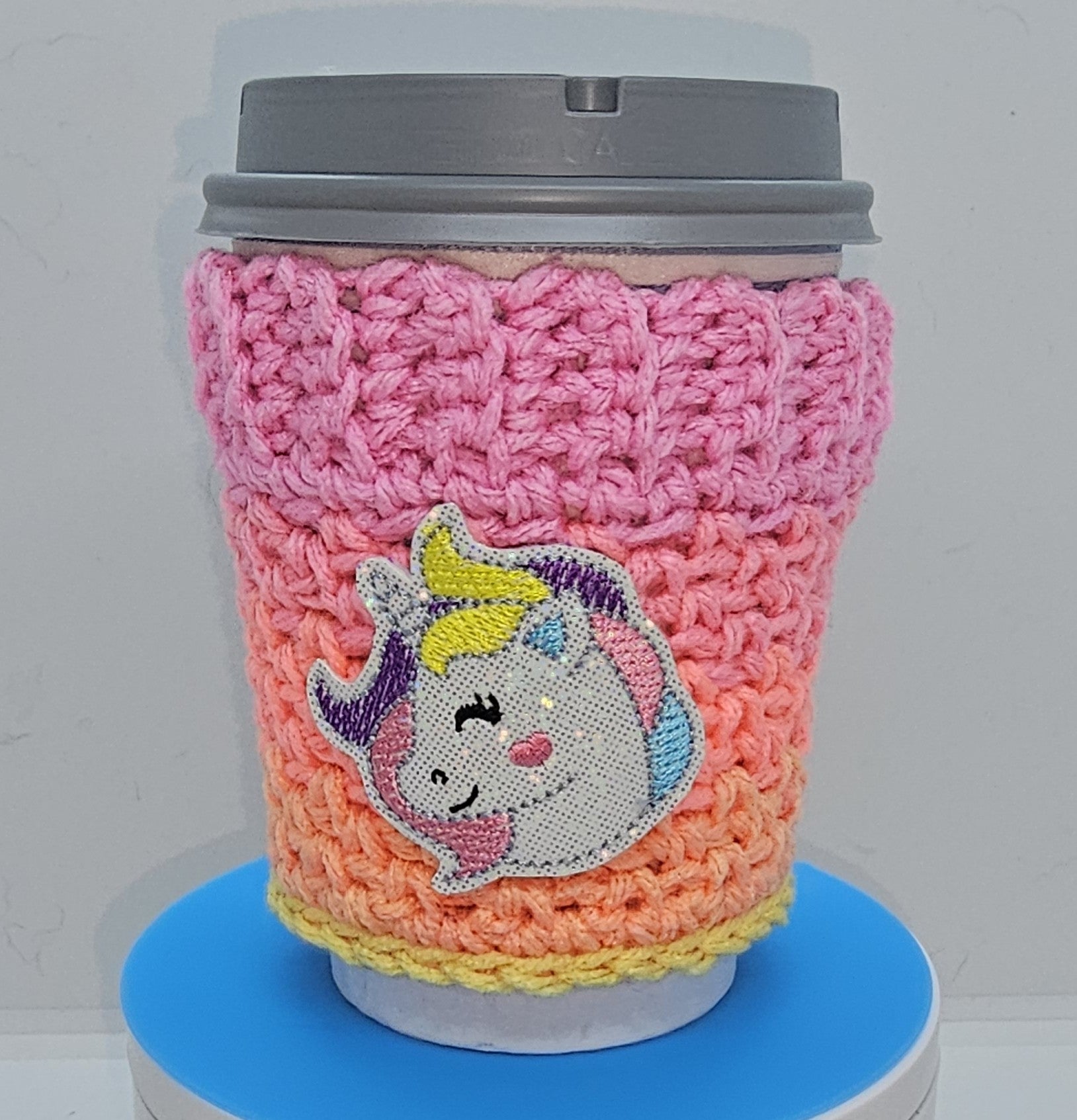 Ombre Unicorn coffee cozy
