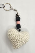 White heart keychain