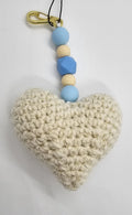 Cream heart keychain