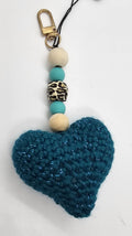 Teal heart keychain