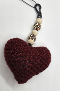 Deep red heart keychain