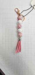 Pink animal and white keychain