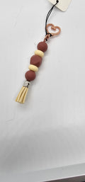 Brown and cream keychain