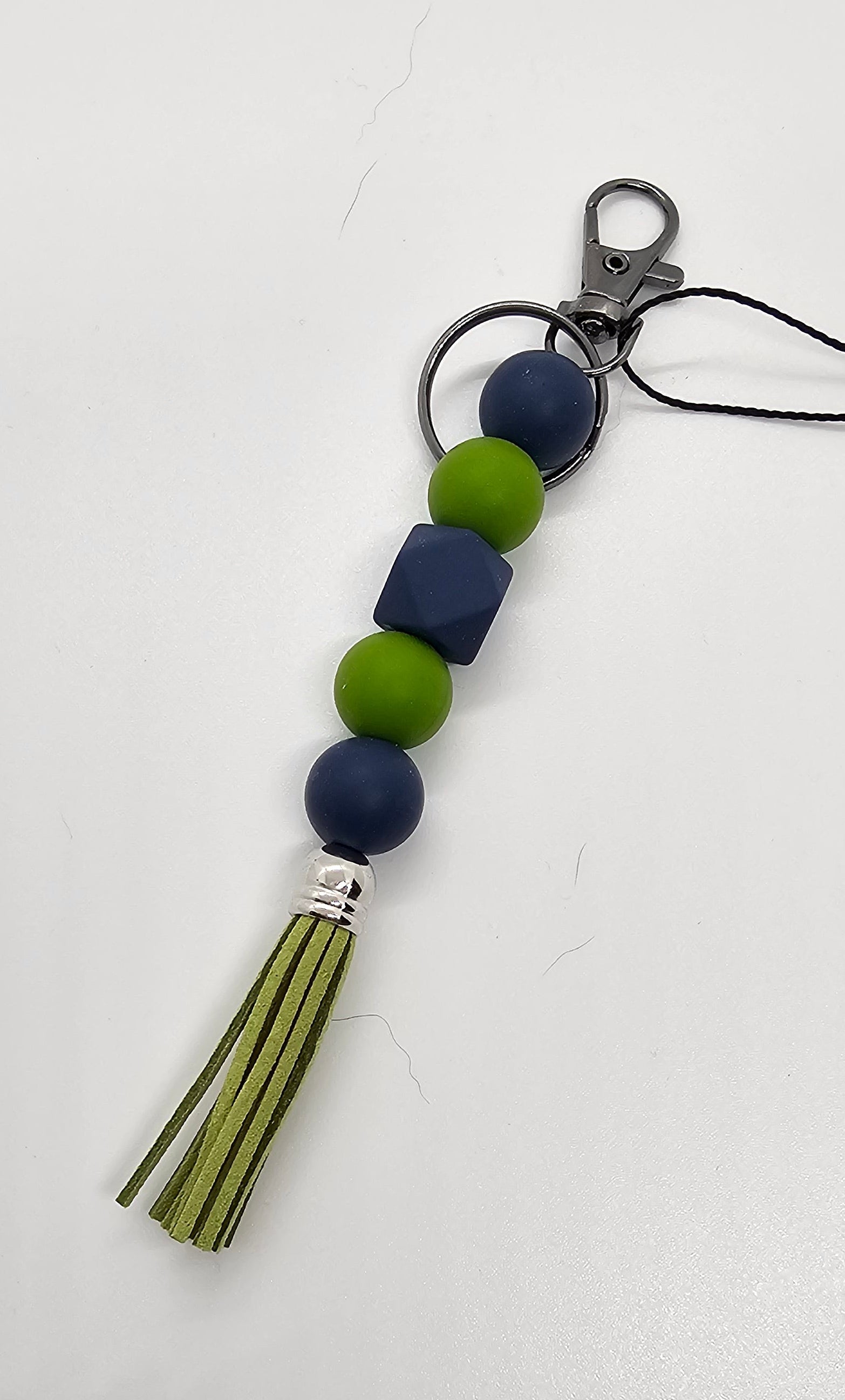 Navy and lime wristlet