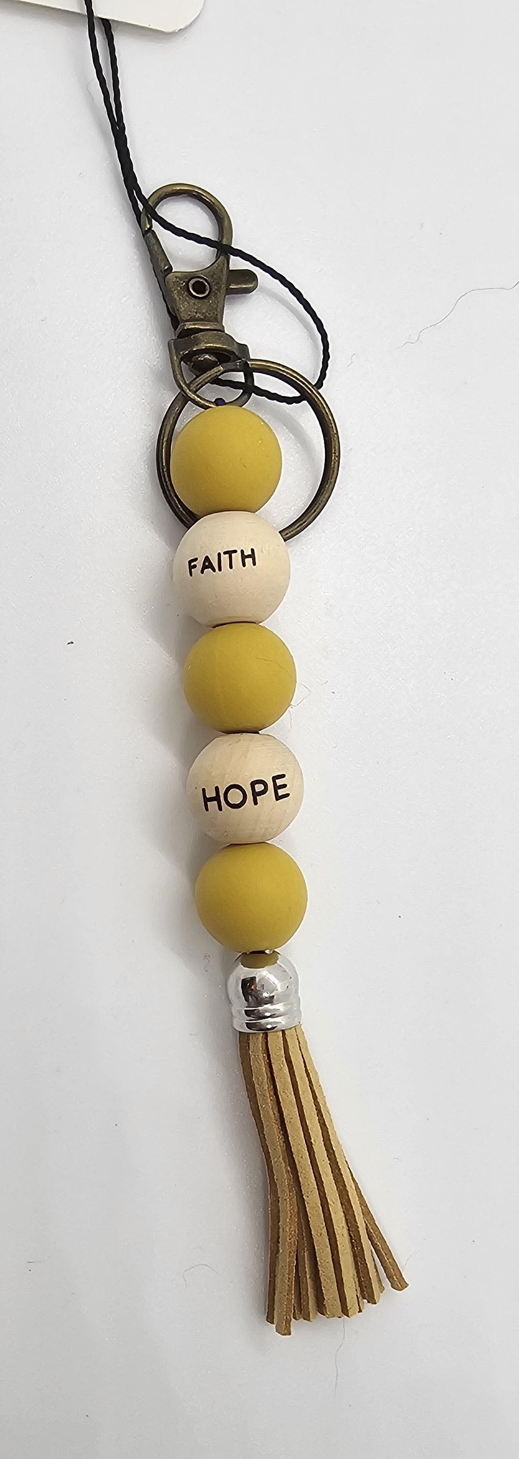 Mustard faith and hope keychain
