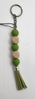 Lime and tan keychain
