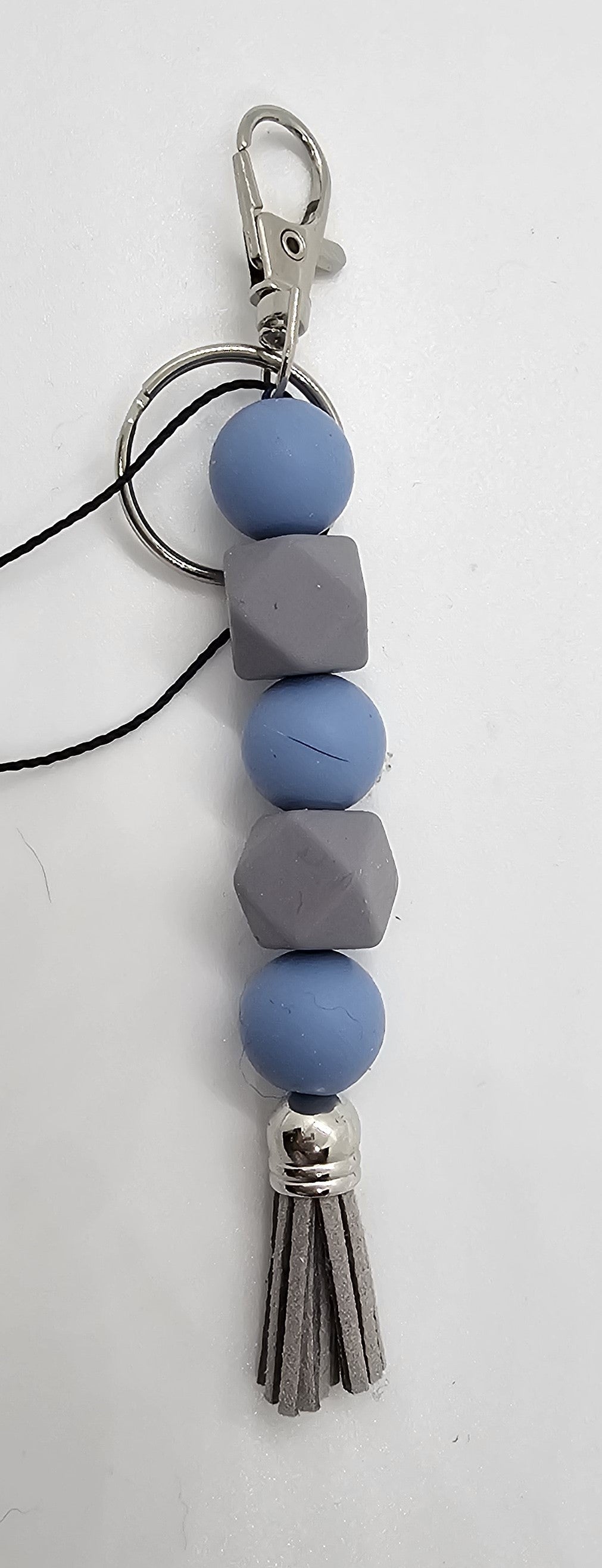 Blue and gray keychain
