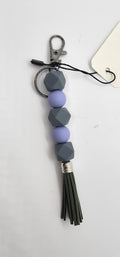Lavender and gray keychain