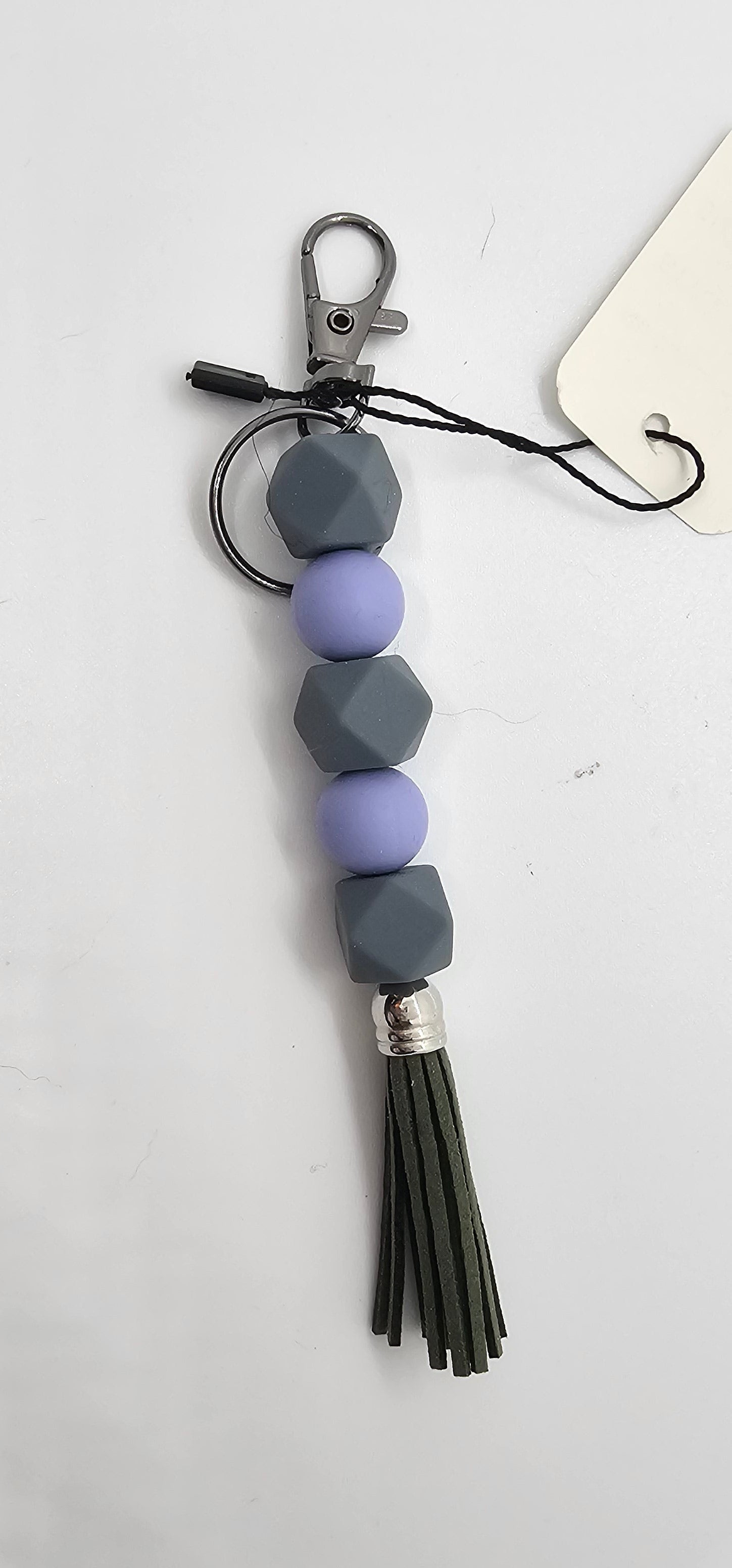 Lavender and gray keychain
