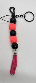 Hot pink and black Keychain
