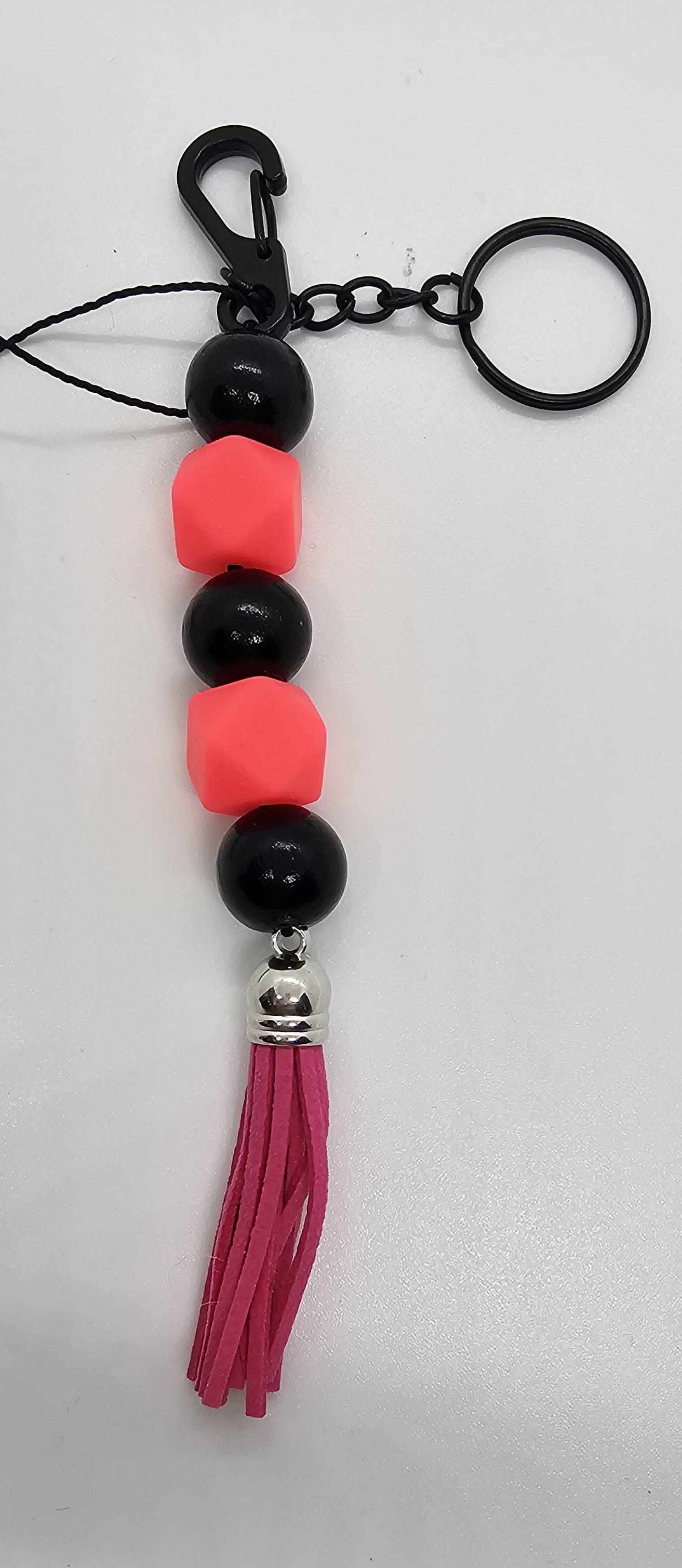 Hot pink and black Keychain