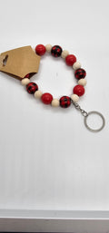 Plaid red and small wood wristlet
