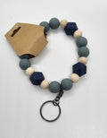 Wood and blues wristlet