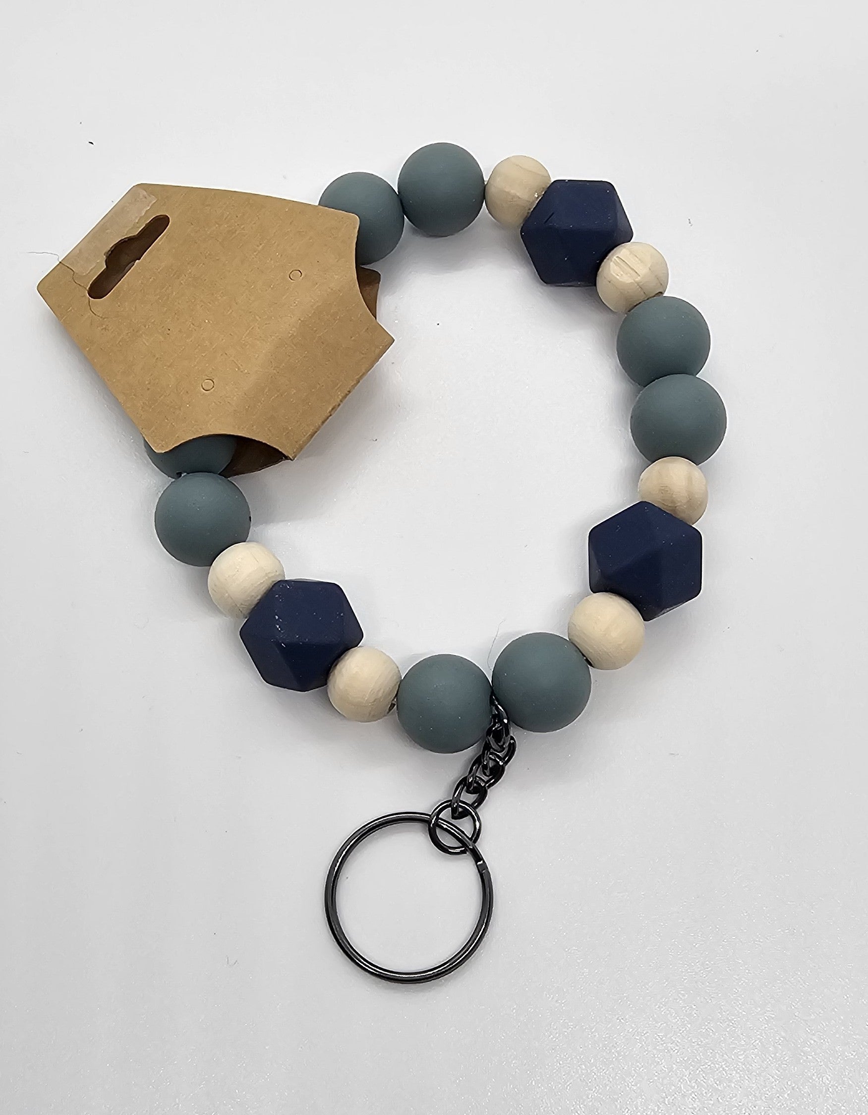 Wood and blues wristlet