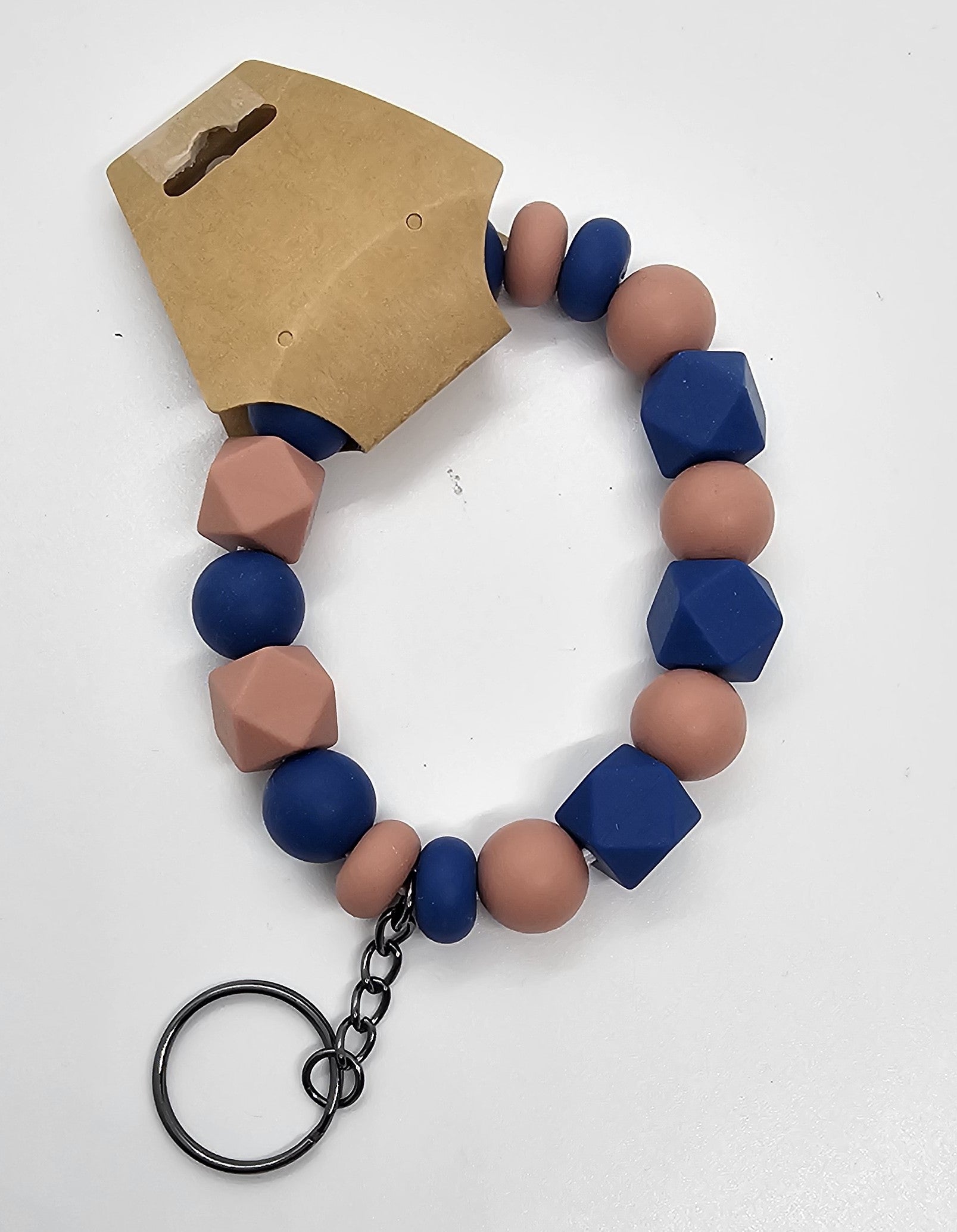 Blue and mauve wristlet
