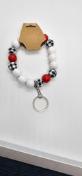 White red and black and white plaid wristlet