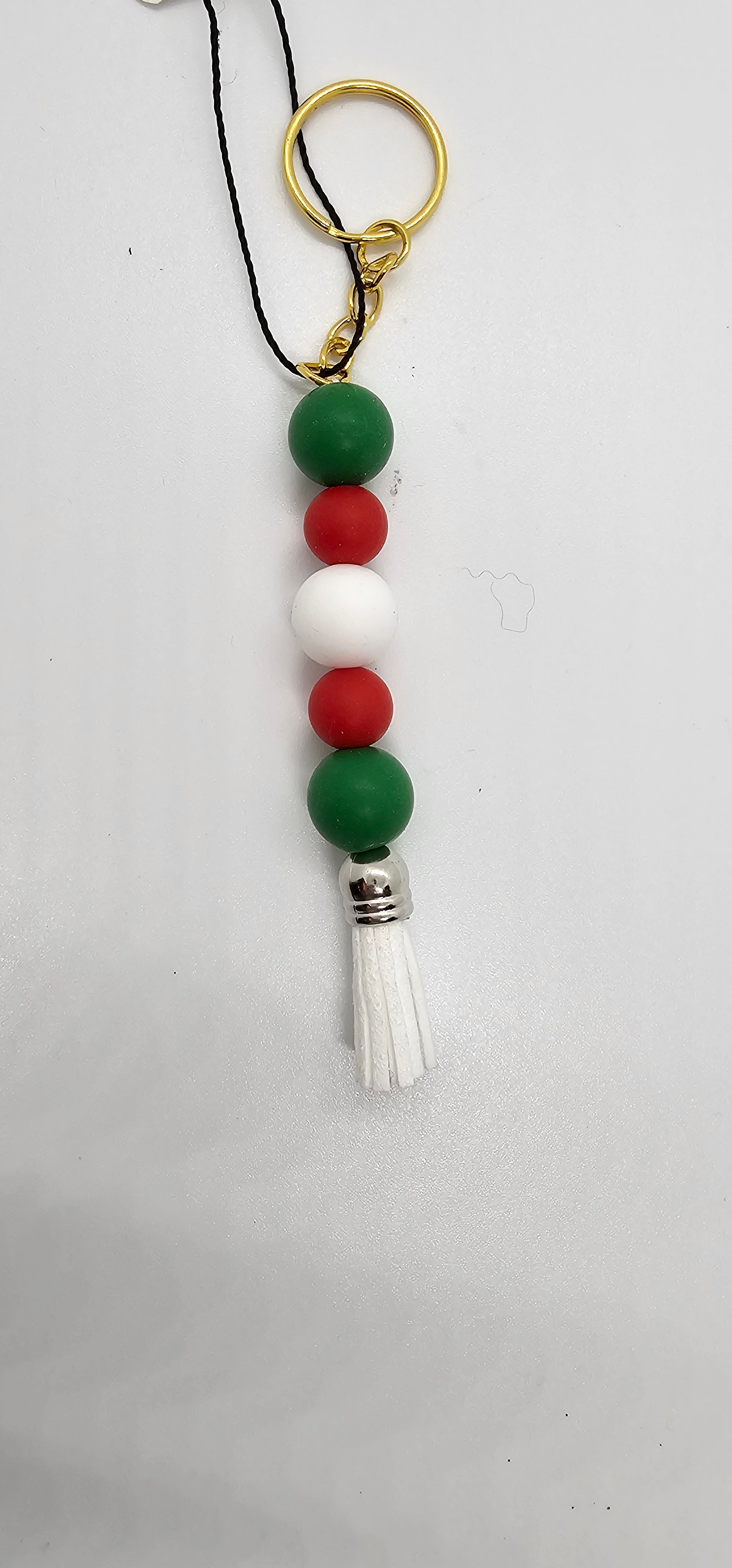Red white and green keychain