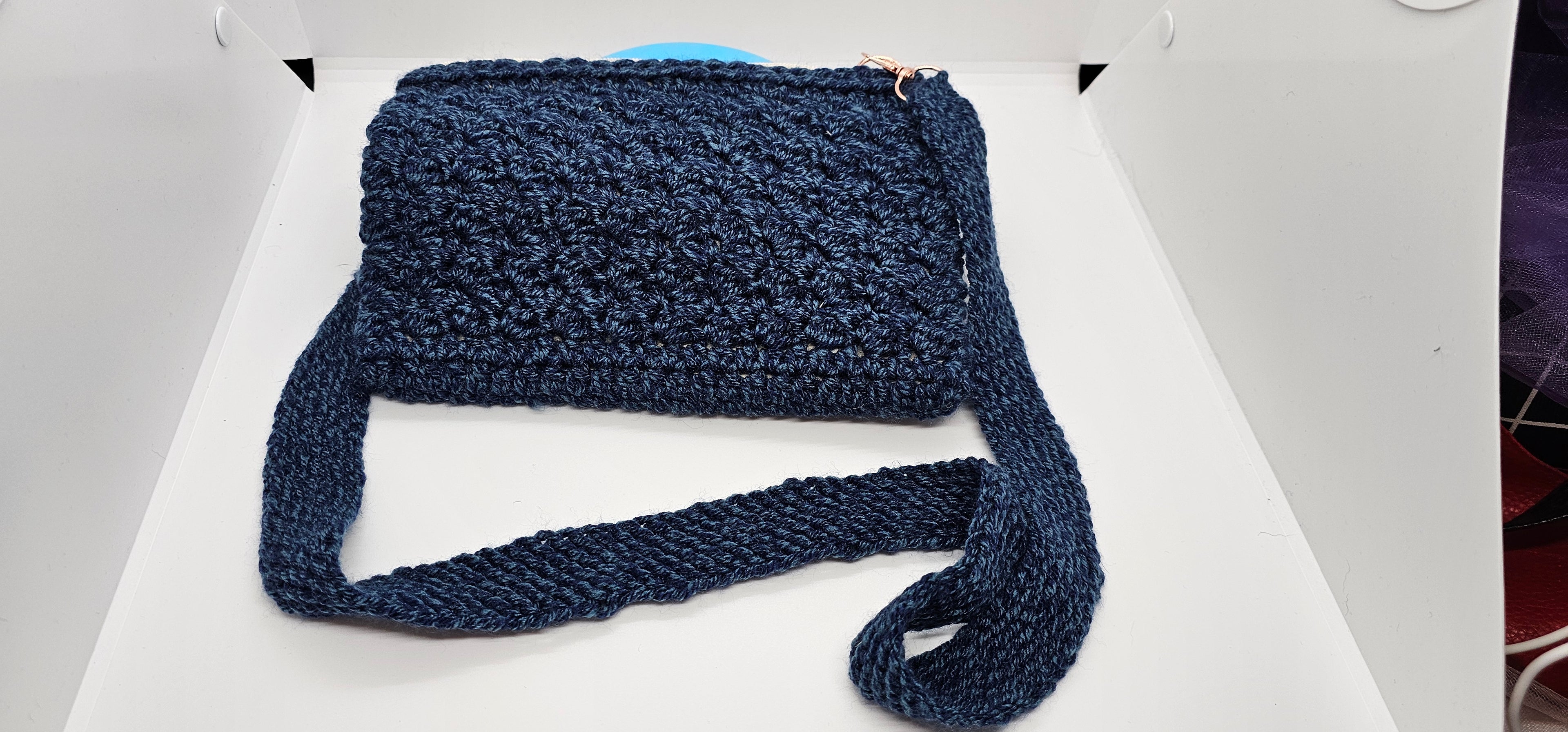 Blue crossbody purse
