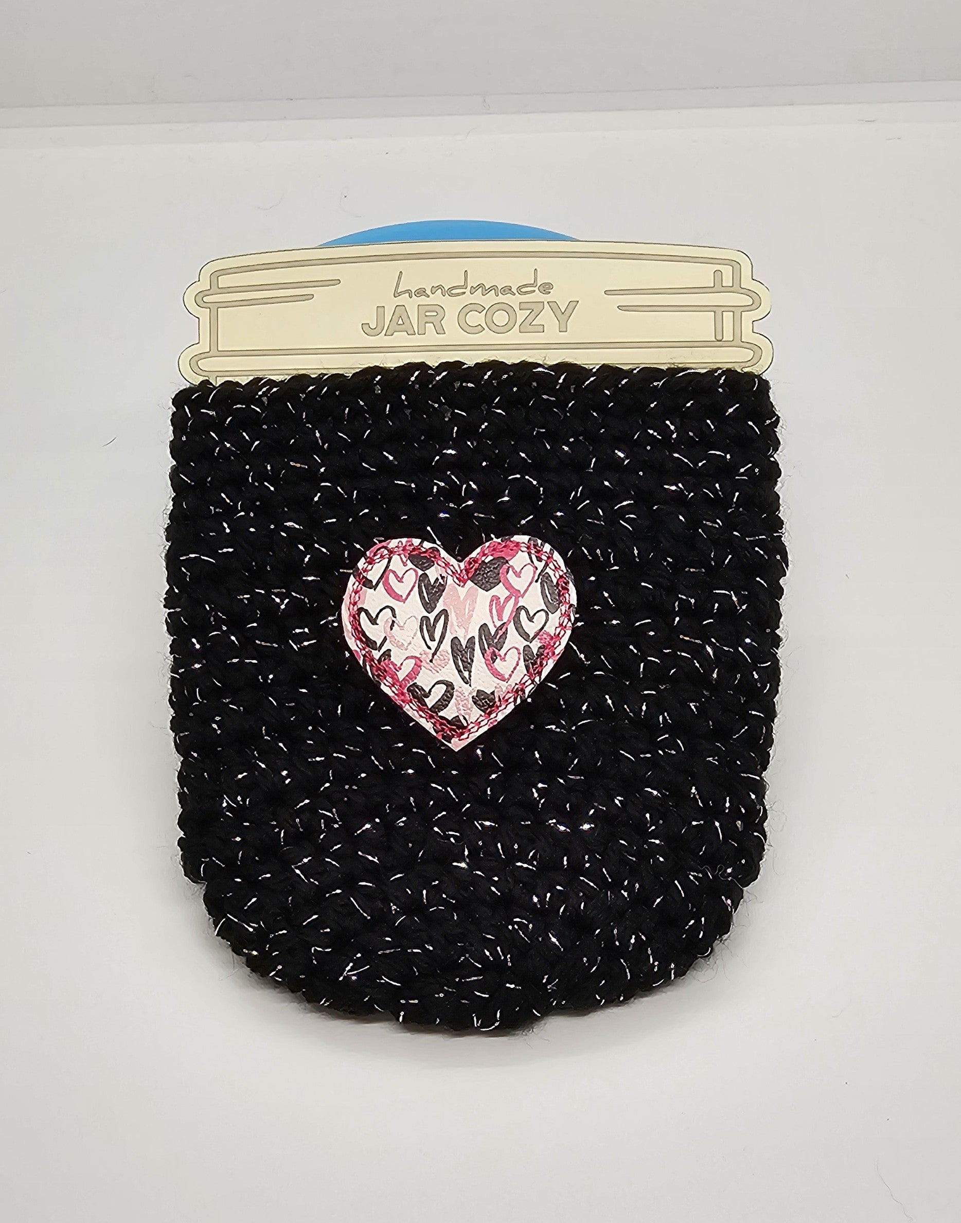 Heart mason jar cozy