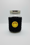 Smiley face mason jar cozy