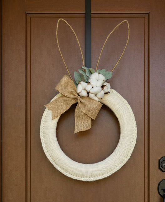 large crochet bunny wreath