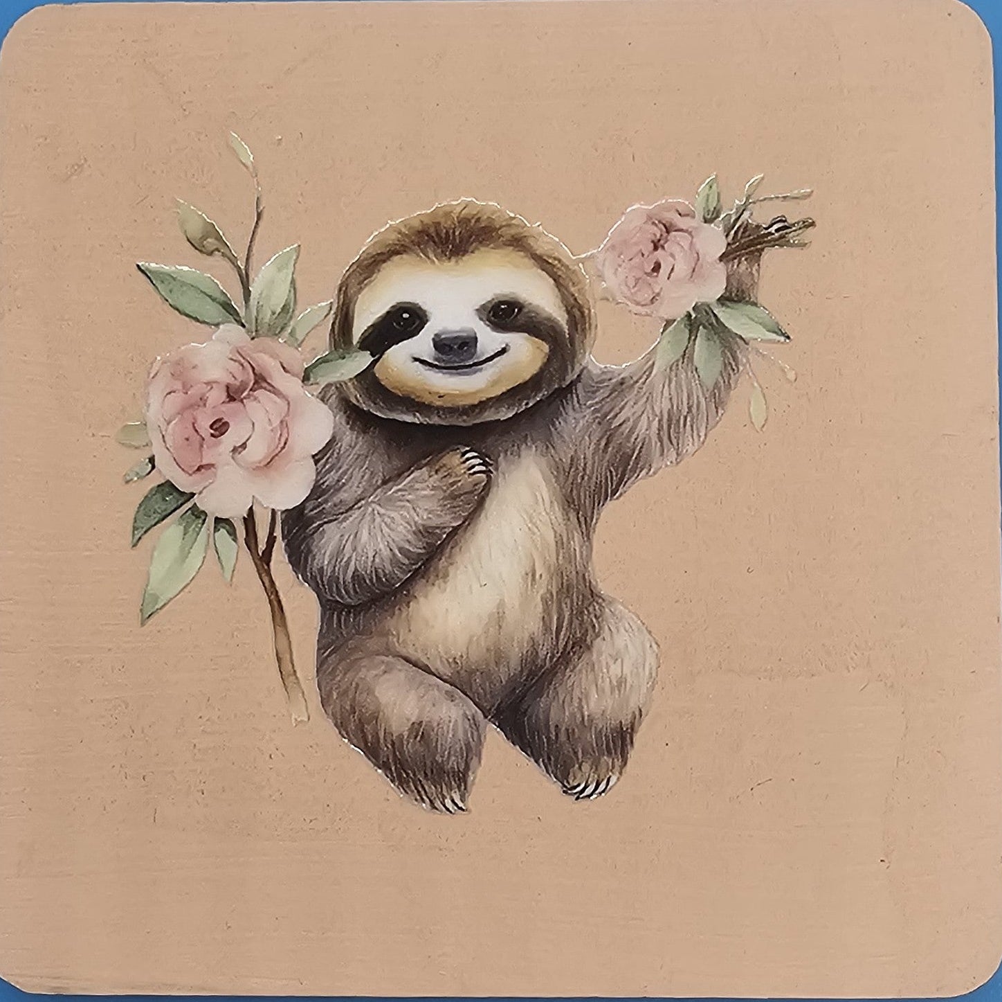 Sloth and flowers