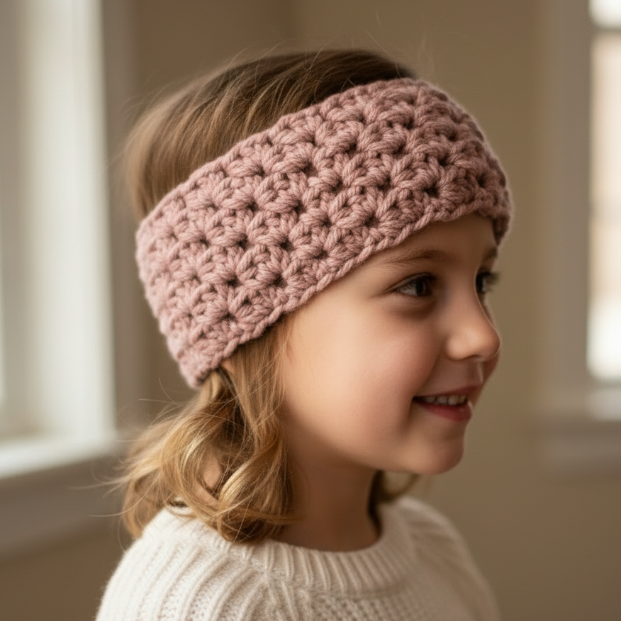 Purplish gray child's earwarmer