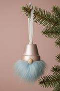 Shimmery white terra cotta gnome baby blue beard