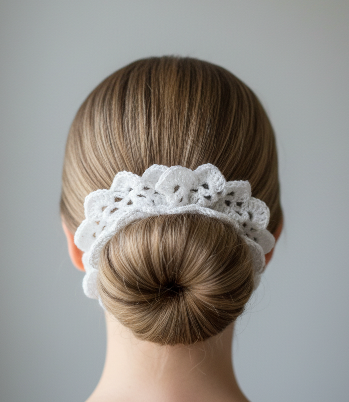 Blush shimmer scrunchie