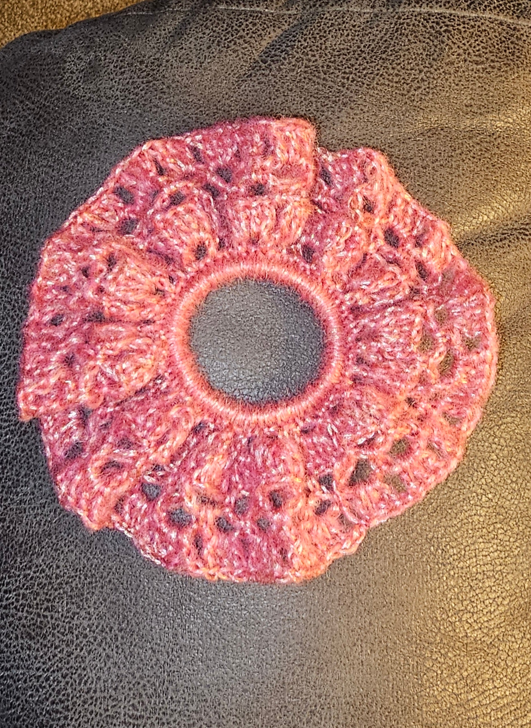 Burgundy shimmer scrunchie