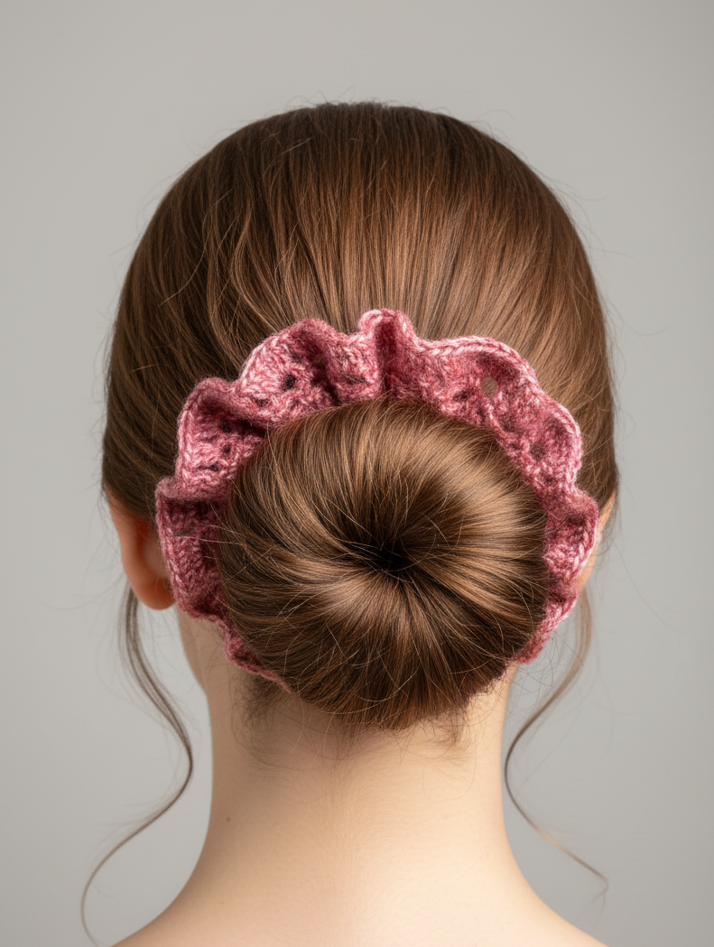 Burgundy shimmer scrunchie