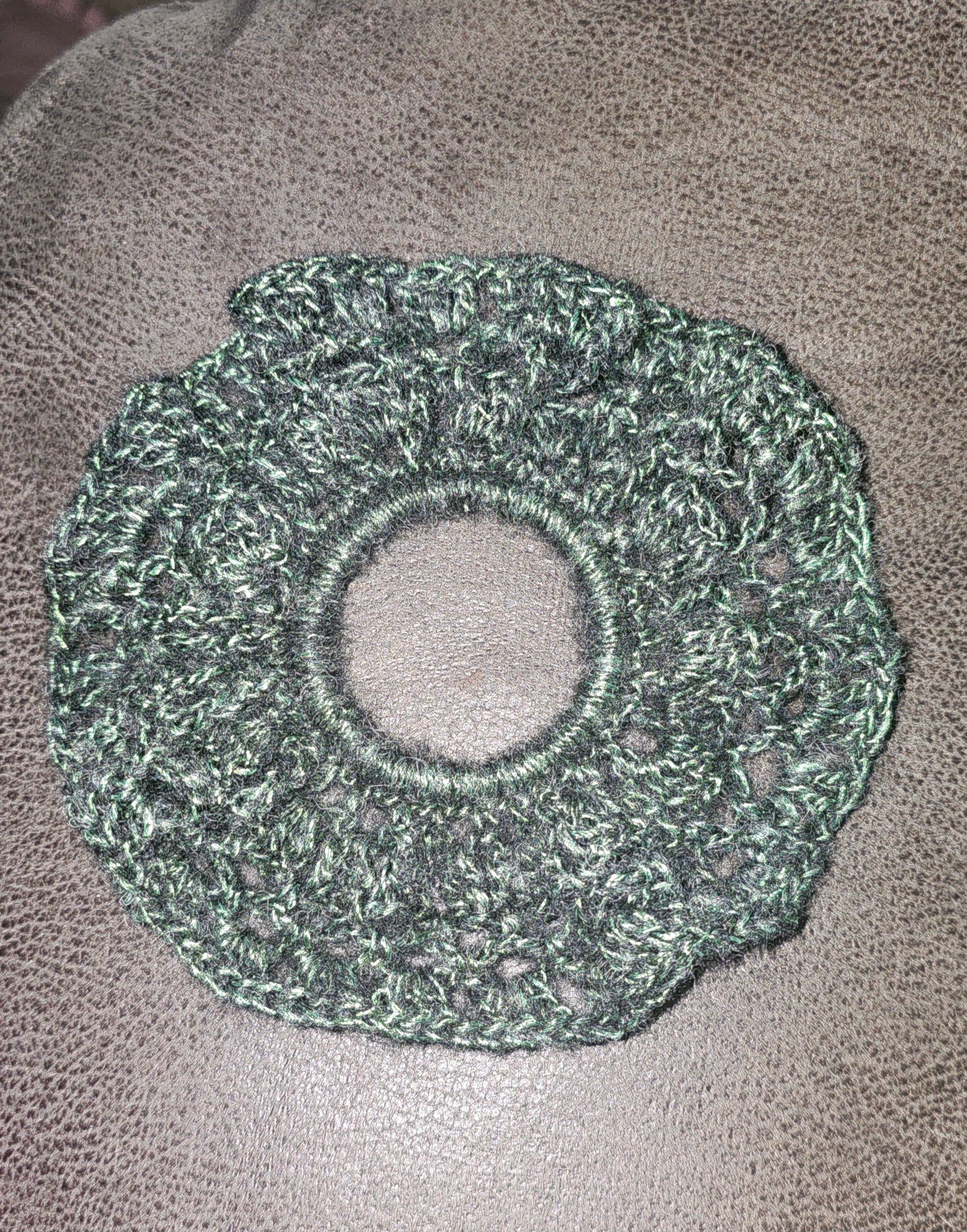 Green shimmer scrunchie