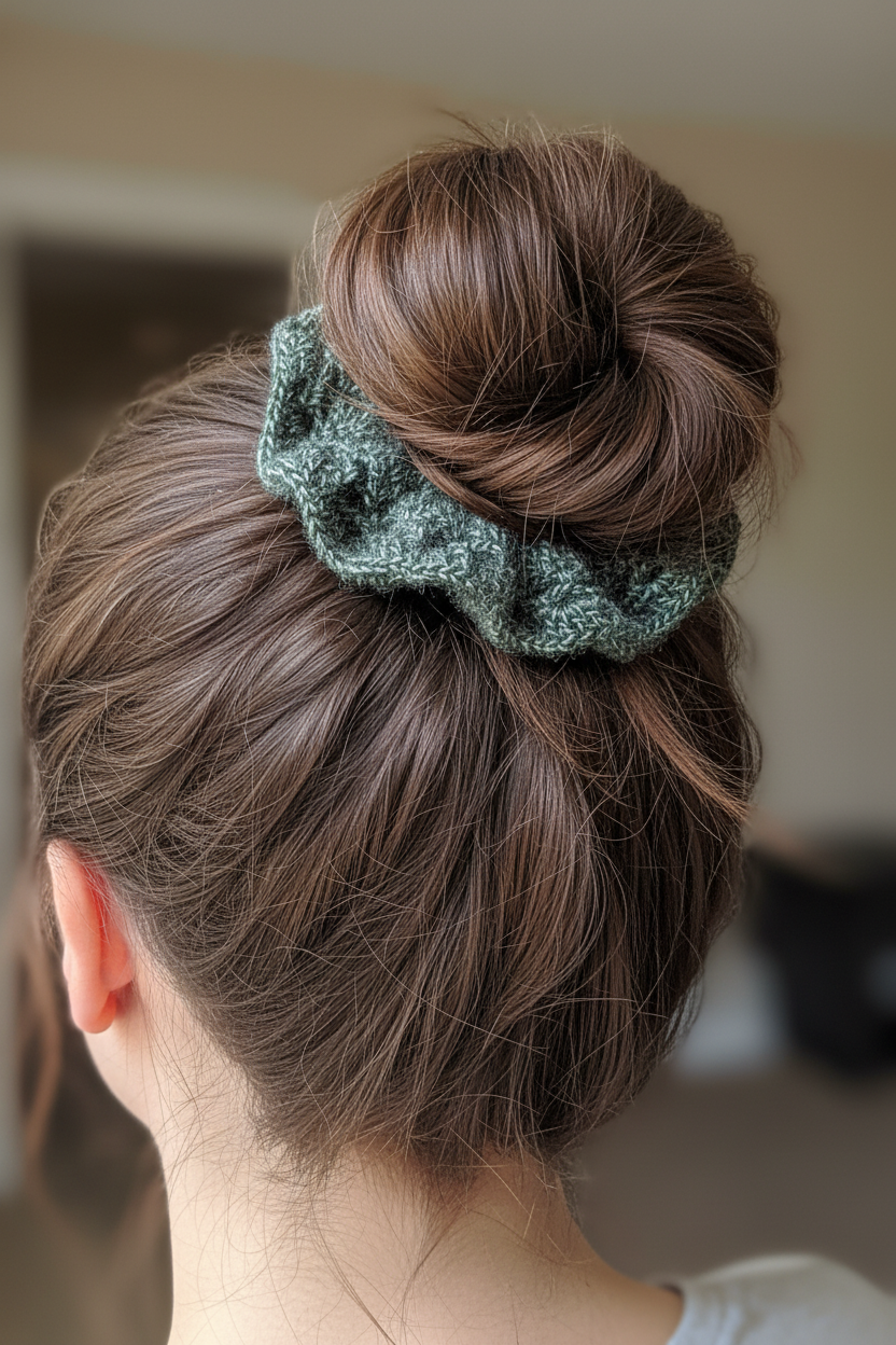 Green shimmer scrunchie