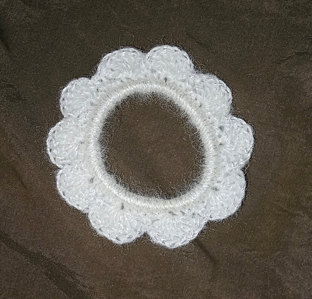 Ivory shimmer Scalloped scrunchie
