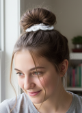 Ivory shimmer Scalloped scrunchie