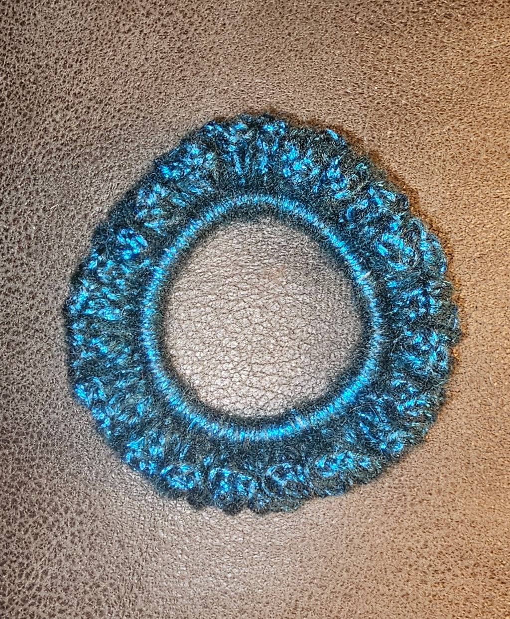 Black and Blue shimmer ruffles scrunchie