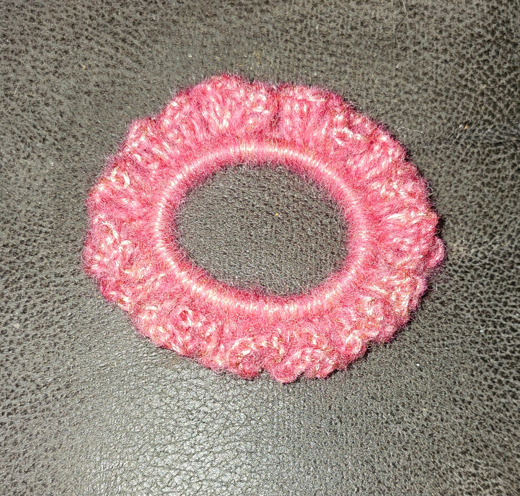 Burgundy shimmer ruffles scrunchie