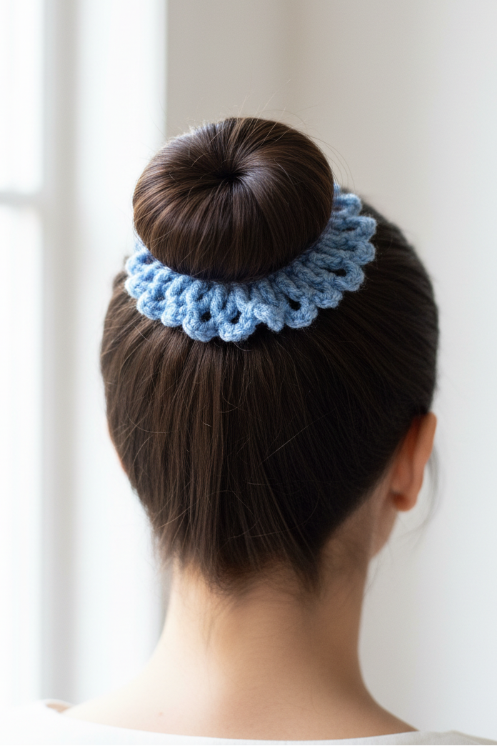 Blue Summertime scrunchie