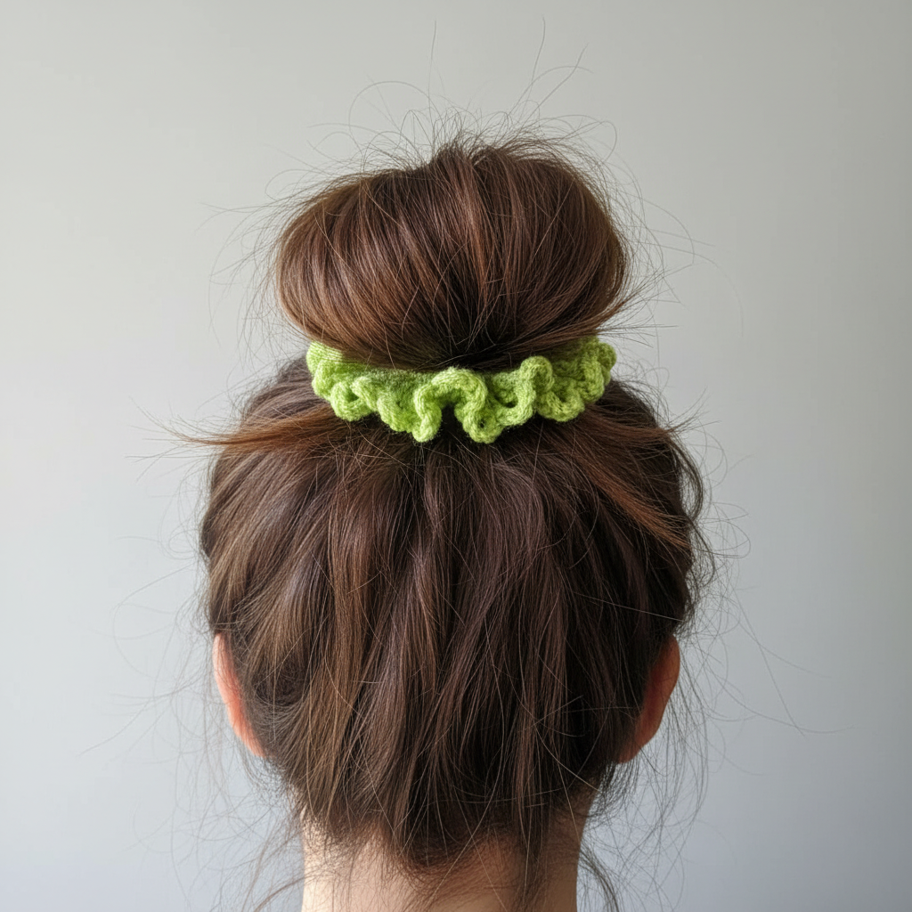 Spring green Summertime scrunchie