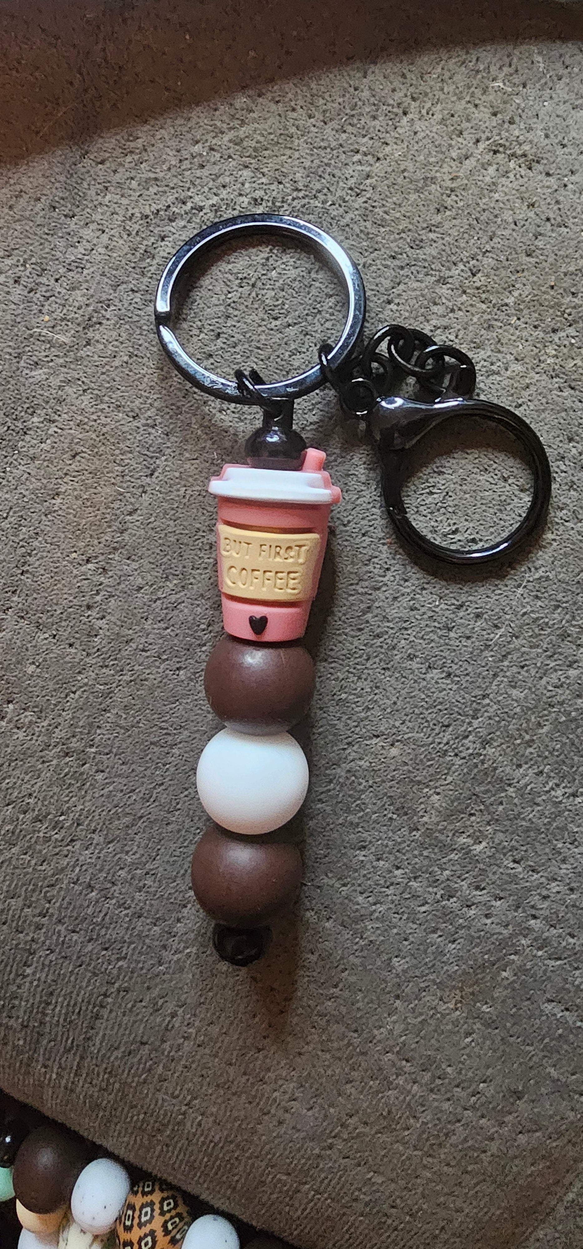 But first coffee brown keychain