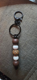Brown with speckles and pattern keychain