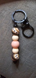 Coffee bean swirl and peach Keychain